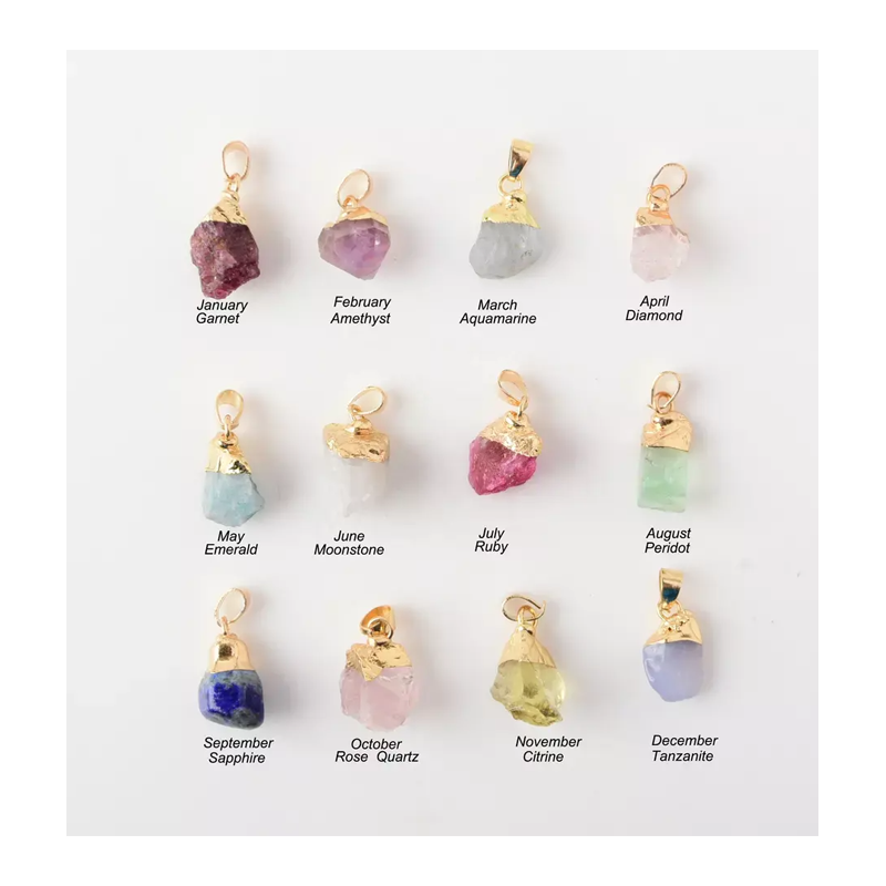 Birthstone Zircon Crystal Pendant Necklace 925