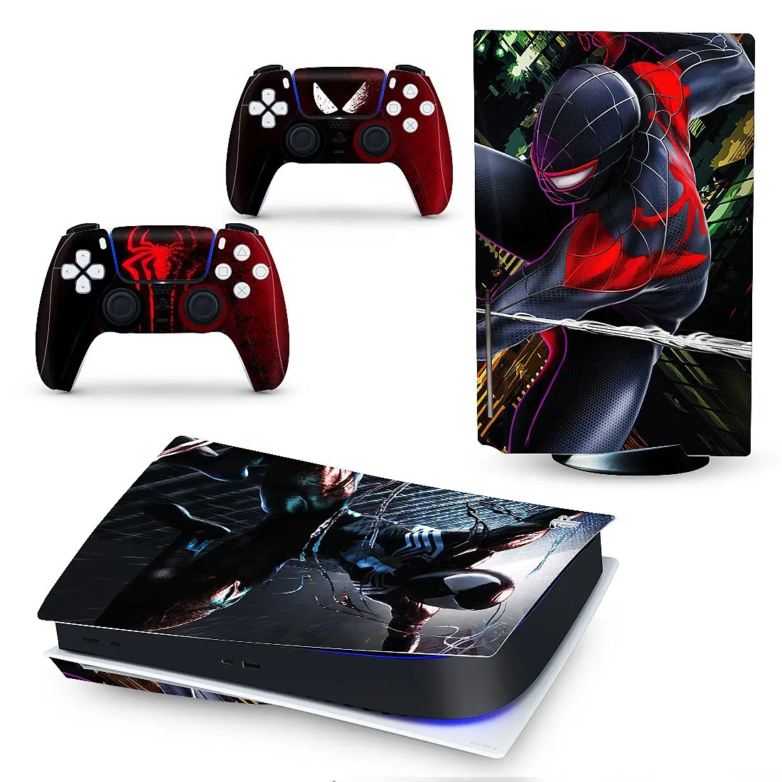 Capa protetora de decalque de design popular, conjunto completo de ps5, edição digital, adesivo de pele para console ps5 e 2 controladores