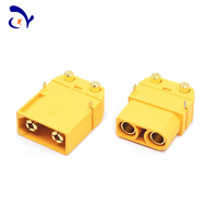 Connecteur Amass Original XT90PW 2 broches 45A-90A à courant élevé plaqué or, montage horizontal sur circuit imprimé, prise à angle droit pour trottinette électrique et BMS