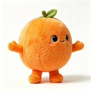 Peluche de Fruta Personalizado con Ojos Grandes, Adorable Personaje de Mandarina Redonda con Brazos y Piernas - Product Image 1