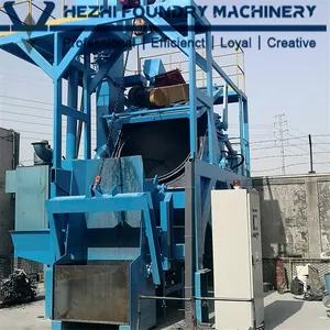 China Automatic Inclined Rolling Drum Shot Blaster Equipment Tilt Rotary Barrel Shot Blasting Machine