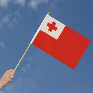 2024 Venta caliente de fábrica Tonga poste de madera bandera ondeada a mano para vacaciones generales - Product Image 5