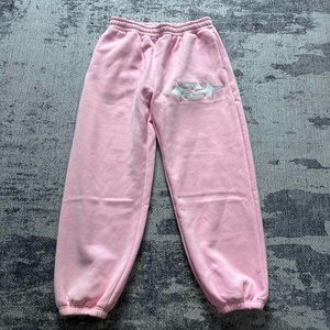 PT1297 Pantalon de <span class=keywords><strong>jogging</strong></span> en coton polaire personnalisé Pantalon de survêtement baggy à jambes larges pour femmes surdimensionnées à revers - Product Image 1