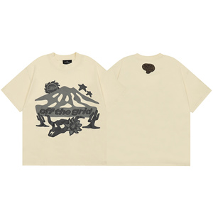Camiseta Oversize de Algodón Grueso para Hombre, sin Cordones, con Logotipo Bordado Personalizado, Estilo Planet, Venta al por Mayor - Product Image 1