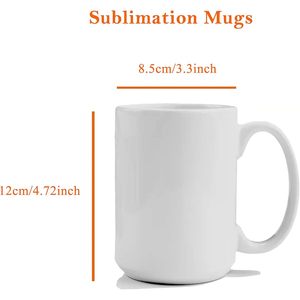 Tazas Redondas de Cerámica para Sublimación, 15 Oz, Blancas, para Uso Promocional - Product Image 2