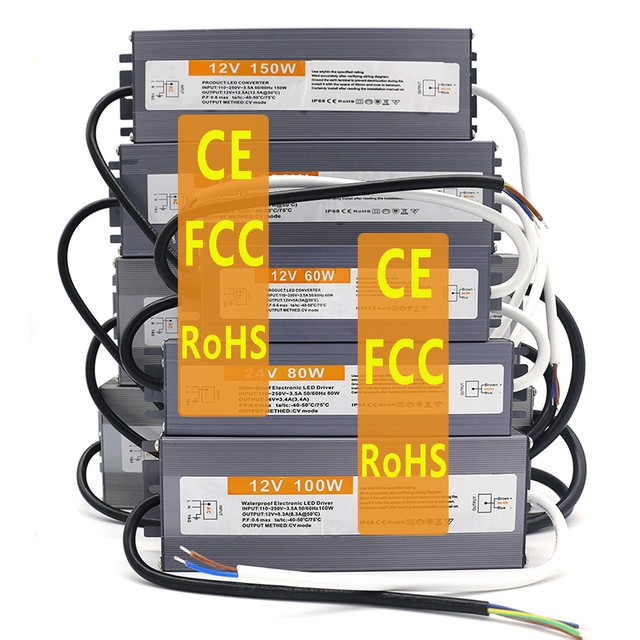ESann 12V AC to DC Converter Power Supply Volt LED Transformer for LED Light Strip Outdoor Waterproof IP67 10W 20W 50W 100W 400W