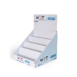 Greeting card display countertop free sample available 4 tiers cardboard greeting card wow oem customized cardboard corrugated paper iso9001 sgs fsc 1pcs