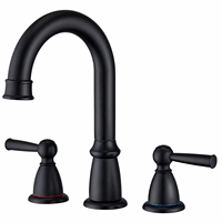 Robinet de salle de bain contemporain à bec courbé en laiton chromé, monotrou, pour eau chaude et froide, pour lavabo et baignoire