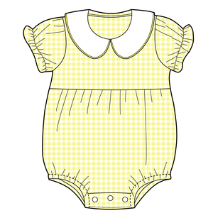 Yaz kısa fırfır kollu rahat 100% pamuk dokuma bebek kabarcıklar kızlar pembe ekose tulum toplu - Product Image 5