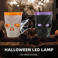 Accessoires d'Halloween, lampe LED en forme de verre à vin en plastique, décorations pour fête du fantôme, fournitures de fête, étanche, portable, pour l'intérieur