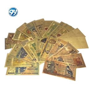 Livraison gratuite Billet de banque en plastique plaqué or en dollars zimbabwéens pour collection - Product Image 1