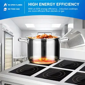 Range 4 6 Burner Industrial Induction Cooker Hobs 3.5 5kw Floor Free Standing Commercial Induction Electric Cooking Range With Cabine