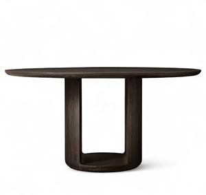 حديث كلاسيكي معاصر فاخر الأوروبي فضي تنوب خشب صلب دائري مفتوح للاستخدام في الفنادق والفيلات - Product Image 5