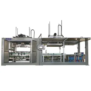 Full Auto Flexible Palletizing and Cartoning 2 in 1 Machine for Metal Cans Packaging