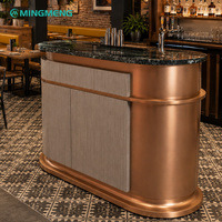 Porte-bouteilles en bois créatif de luxe moderne en forme de L, écologique, durable, facile à nettoyer, pour bars et comptoirs à cocktails