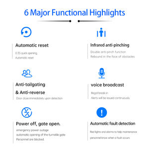 Portillon de sécurité électronique à accès rapide pour contrôle d'accès, modèle Waterdrop, prix fabricant - Product Image 6