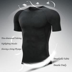 Maglietta di compressione da uomo allenamento Anime morte <span class=keywords><strong>Note</strong></span> Sport Tight Dry Tight palestra magliette Fitness elasticità top Tee estate maschio - Product Image 4