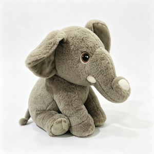 Peluche éléphant, animal en peluche éléphant, peluche éléphant douce, adorable peluche éléphant assis, jouet en peluche animal pour bébé - Product Image 1