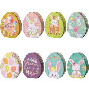 Caja de Regalo de Dulces de Lata Mate con Diseño de Conejo de Pascua, Estilo Europeo Americano para Niños, Linye XY25043 - Product Image 3