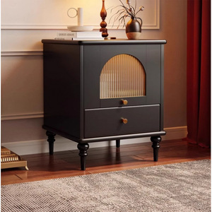 Mesa de Noche de Estilo Francés <span class=keywords><strong>Retro</strong></span>, Totalmente de Madera, Estilo Antiguo, para Dormitorio, <span class=keywords><strong>Pequeña</strong></span>, Creativa y de Alta Gama - Product Image 3