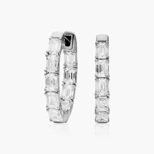 Elegant 925 Sterling Silver Gold Plated Moissanite Hoop <b>Earrings</b> Luxury Designer Sparkling <b>Fine</b> Jewelry Fashion Statement - Product Image 6
