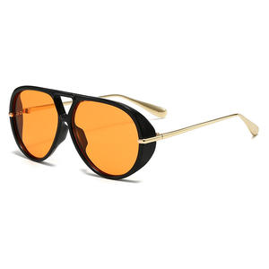 2025 lujo de gran tamaño estilo Punk cómodo doble puente hueco Metal gafas de sol hombres mujeres moda piloto diseño para - Product Image 3