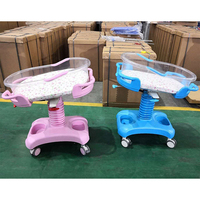 Lit de bébé de luxe réglable en hauteur et en angle par vérin à gaz / Chariot d'hôpital en ABS écologique pour nouveau-né