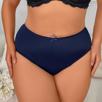 Ladymate ODM/OEM Bragas De Talla Grande De Para Mujer Calcinha Plus Size Underwear Sous-vetement Plus Solid Bow Front Panties