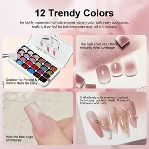 เจลเพ้นท์เล็บ 24 สีไล่เฉดแบบฝรั่งเศส ไม่ต้องล้างออก เป็นมิตรต่อสิ่งแวดล้อม สำหรับตกแต่งเล็บ ลายสลัก DIY แบบลอกออกได้ ใช้กับยูวีและแอลอีดี - Product Image 4