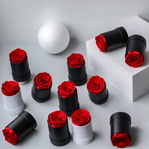 Regalos del Día de San Valentín de Lovebay, rosas individuales eternas en caja, flores de rosas preservadas para siempre reales inmortales eternas en caja redonda - Product Image 2