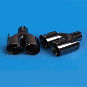 Embout d'échappement en titane noir de 3,5 pouces en forme de Y, poisson <span class=keywords><strong>volant</strong></span> avec design de protection, embout de silencieux double en acier inoxydable - Product Image 1