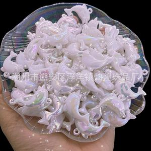 Pendentifs dauphin en acrylique irisé pour la fabrication de bijoux pour enfants, fournitures artisanales, origine Chaozhou - Product Image 2