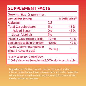 Caramelle Gommose all'Aceto di Mele a Basso Contenuto di Zuccheri con Vitamine, Marchio Privato - Product Image 2