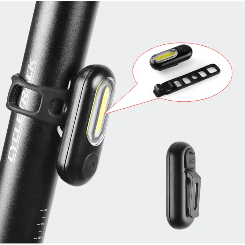 Feu arrière Led, Rechargeable USB, feu de vélo, lampe d'avertissement, pour cycles