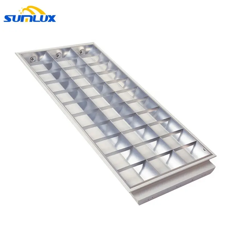 חדש שהושק 3x20W 3x40W led צינור אורות 600X1200mm גריל תריסים אור הולם 2x4 'emmbeded סורג אור קבועה