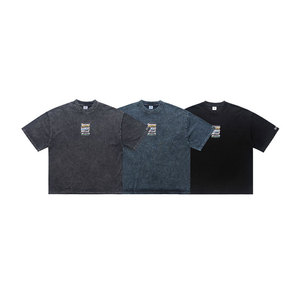 เสื้อยืดผู้ชายสไตล์วินเทจ ขาดๆ แบบลำลอง คอกลม แขนสั้น สตรีทแวร์ - Product Image 4
