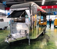 Remorque alimentaire commerciale en aluminium de 5 m, style rétro, cuisine mobile, double essieu tandem, restauration extérieure