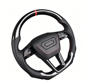 Volante deportivo personalizado de fibra de carbono forjado de cuatro radios, compatible con <span class=keywords><strong>Audi</strong></span> A1/A3/<span class=keywords><strong>A4</strong></span>/B7-B9/A5/A6/C6/C8/A7/A8/RS3/TTS/S5 - Product Image 1