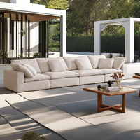 Canapé d'angle modulaire en tissu capitonné et pivotant pour salon de villa, mobilier de maison