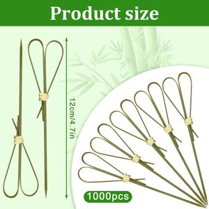 Spiedini <span class=keywords><strong>di</strong></span> Bambù Neri a Forma <span class=keywords><strong>di</strong></span> Cuore, Ecologici e Moderni, Design a Cuore Intrecciato per Antipasti, Confezione Personalizzabile - Product Image 5