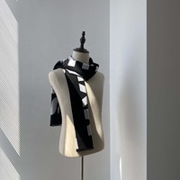 Écharpes d'Hiver Noires en Laine Cachemire, de Créateur, Personnalisées, de Luxe, à Pompons, pour Hommes, Tissées Jacquard, Conception pour Fabricants