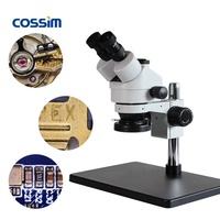 Factory Supply 7~45X Continuous Zoom in Zoom Out Optical Phone Microscopio Stereo Microscope Industrial with Camera for Jewelry