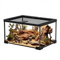 Terrarium écologique en verre entièrement transparent de 20 cm, durable et respectueux de l'environnement, pour reptiles et amphibiens, cage décorative pour animaux de compagnie