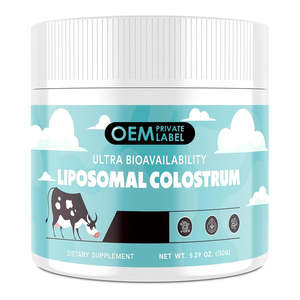 Suplemento de Calostro Bovino Liposomal OEM, Alta Biodisponibilidad, Calostro en Polvo de Vacas Alimentadas con Pasto, Salud Intestinal Natural para Adultos, Inmunidad - Product Image 1
