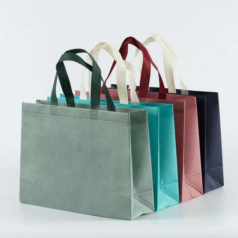 Экологичные ткани для одежды с индивидуальным логотипом, нетканые многоразовые сумки-тоуты для покупок продуктов