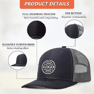 Casquette de camionneur avec broderie 3D ovale, <span class=keywords><strong>lettres</strong></span> Chicago, bicolore, en coton et maille, 6 panneaux, visière incurvée, OEM ODM, logo personnalisé, vente en gros - Product Image 3
