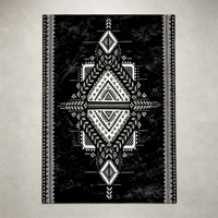 Tapis d'intérieur en coton tissé, antidérapant, résistant aux taches, lavable en machine, taille personnalisable, style pastoral minimaliste pour salon
