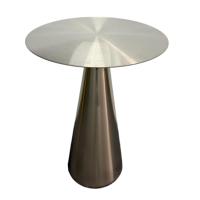 Table d'extérieur en acier inoxydable, forme conique, moderne, légère, de luxe, en métal brossé, résistante à l'eau, petite et durable