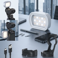 Mini lumière d'appoint LED magnétique portable 5V en ABS pour caméra d'action, avec luminosité réglable, accessoire d'éclairage photographique