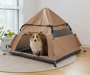 Hot Selling Pet Supplies Outdoor pet camping tent pet cage foldable teepee travel tent house